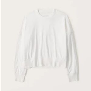 Abercrombie and Fitch White Cropped Sweater with side Zipper
